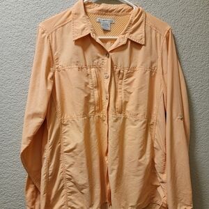 Exotticio utility long sleeve jacket, orange cream color Size large